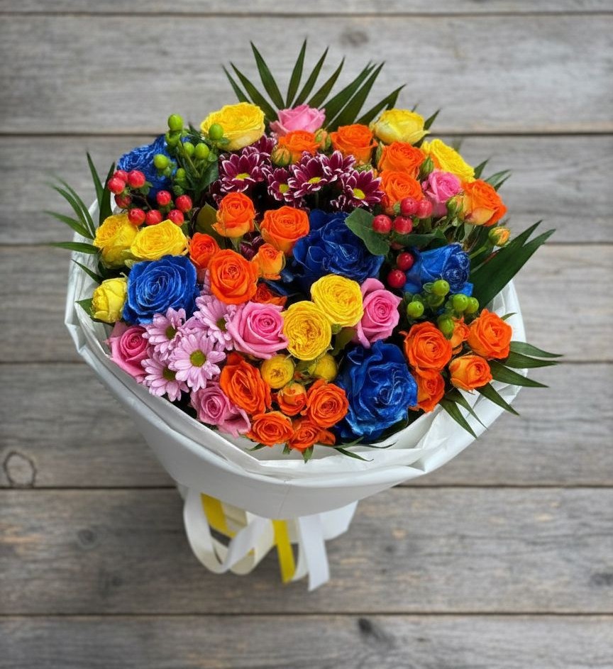 Букет цветов из: Розы и Хризантемы в Успенском