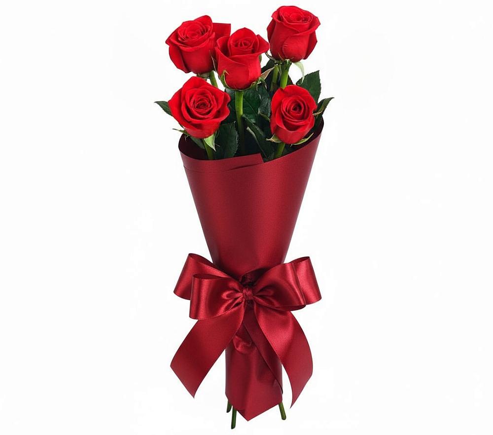 Букет 5 Красных роз Эдлесс Лав в Успенском