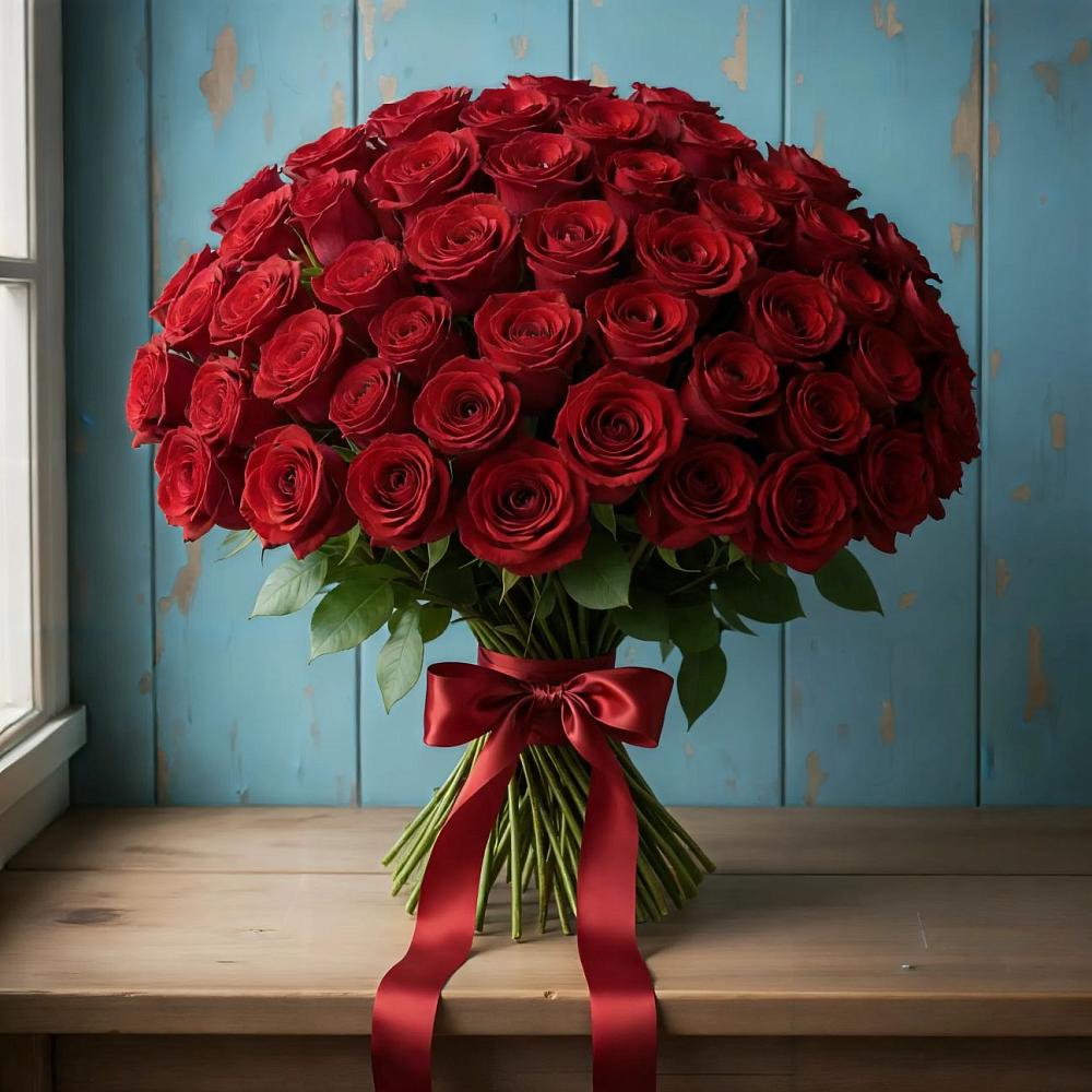 Букет Красные розы Блэк Меджик в Успенском