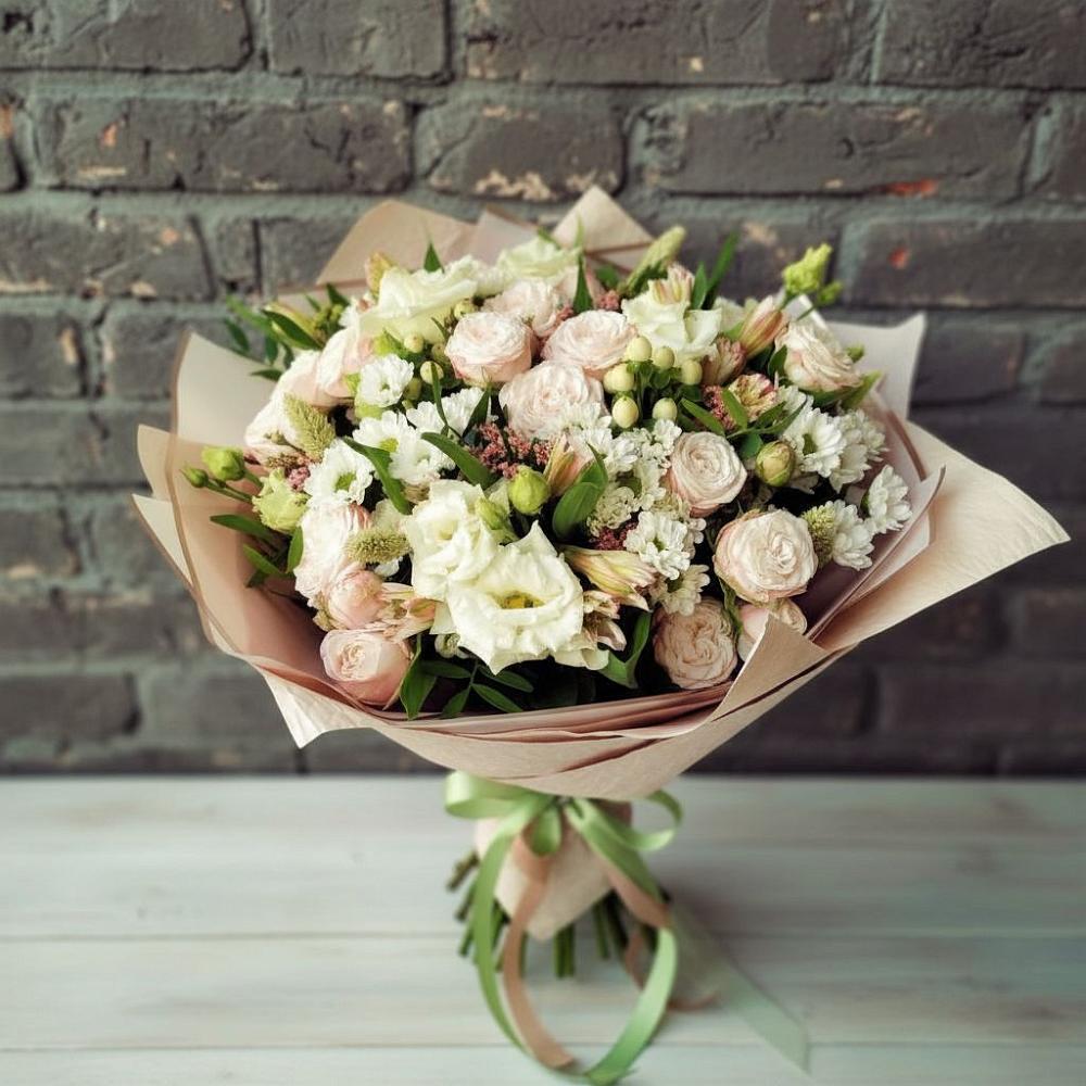 Букет цветов из: Альстромерии, Розы и Хризантемы в Успенском