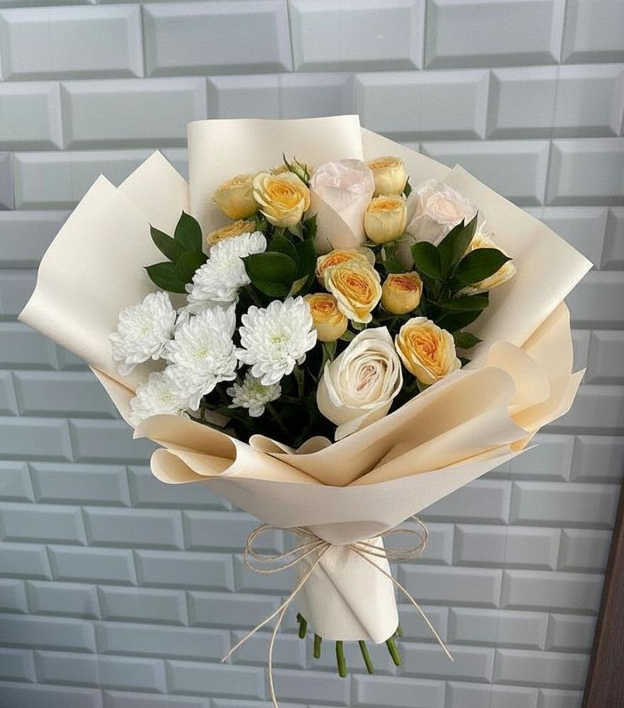 Букет цветов из: Розы и Хризантемы в Успенском