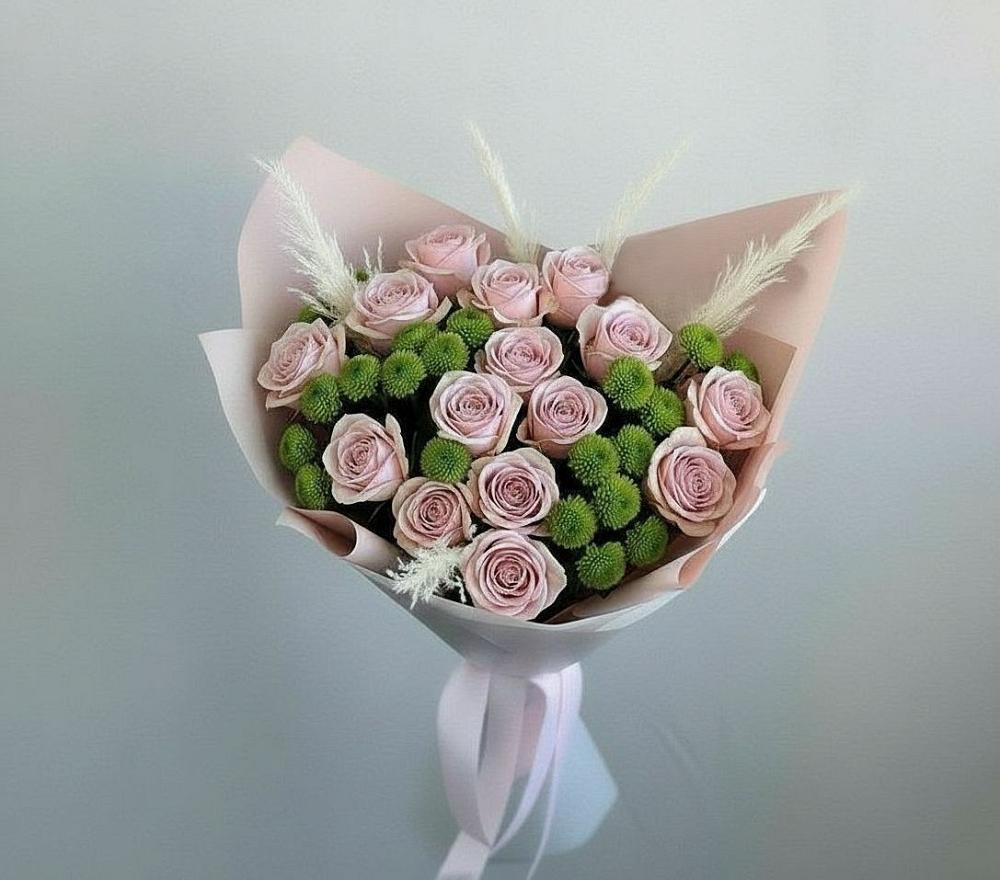 Букет цветов из: Розы и Хризантемы в Успенском