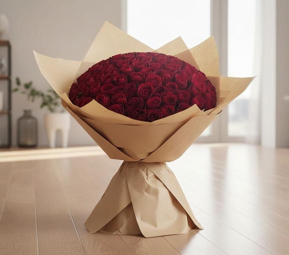 Букет 101 Красная роза в Успенском