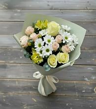 Букет цветов из:  Альстромерии, Розы и Хризантемы в Успенском