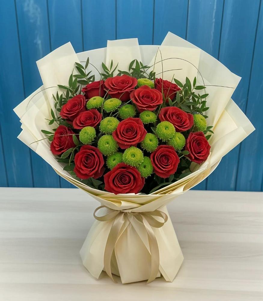 Букет цветов из: Розы и Хризантемы в Успенском