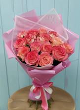 Букет 15 Розовых роз Равель в Успенском