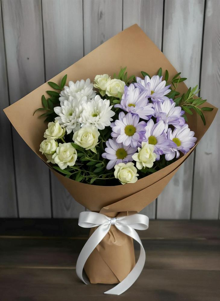 Букет цветов из: Хризантемы и Розы в Успенском