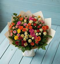 Букет Микс из разноцветных кустовых роз #REPLACE_PRED# Успенском